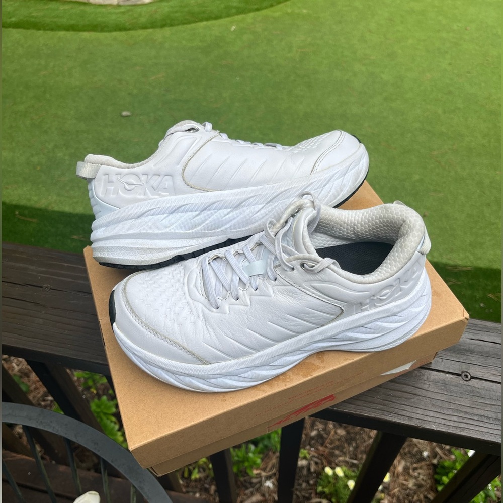 Hoka Bondi SR White Women’s Sz 8 - Max Cushion for Running, Nursing, Orthopedic